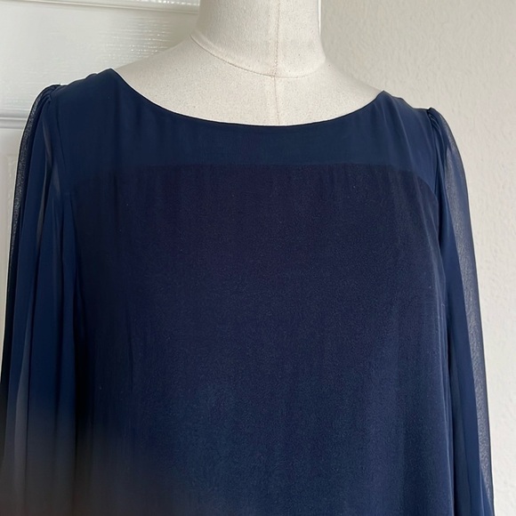 Alice + Olivia Odette Flutter Sleeve Navy Dress - Picture 7 of 8